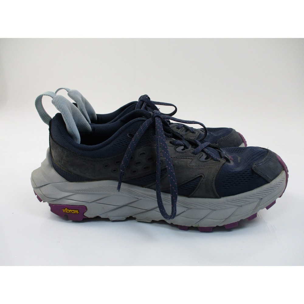 Hoka Anacapa Breeze Low Women 8 Blue Grey Hiking Shoes Vibram Trail Sneaker